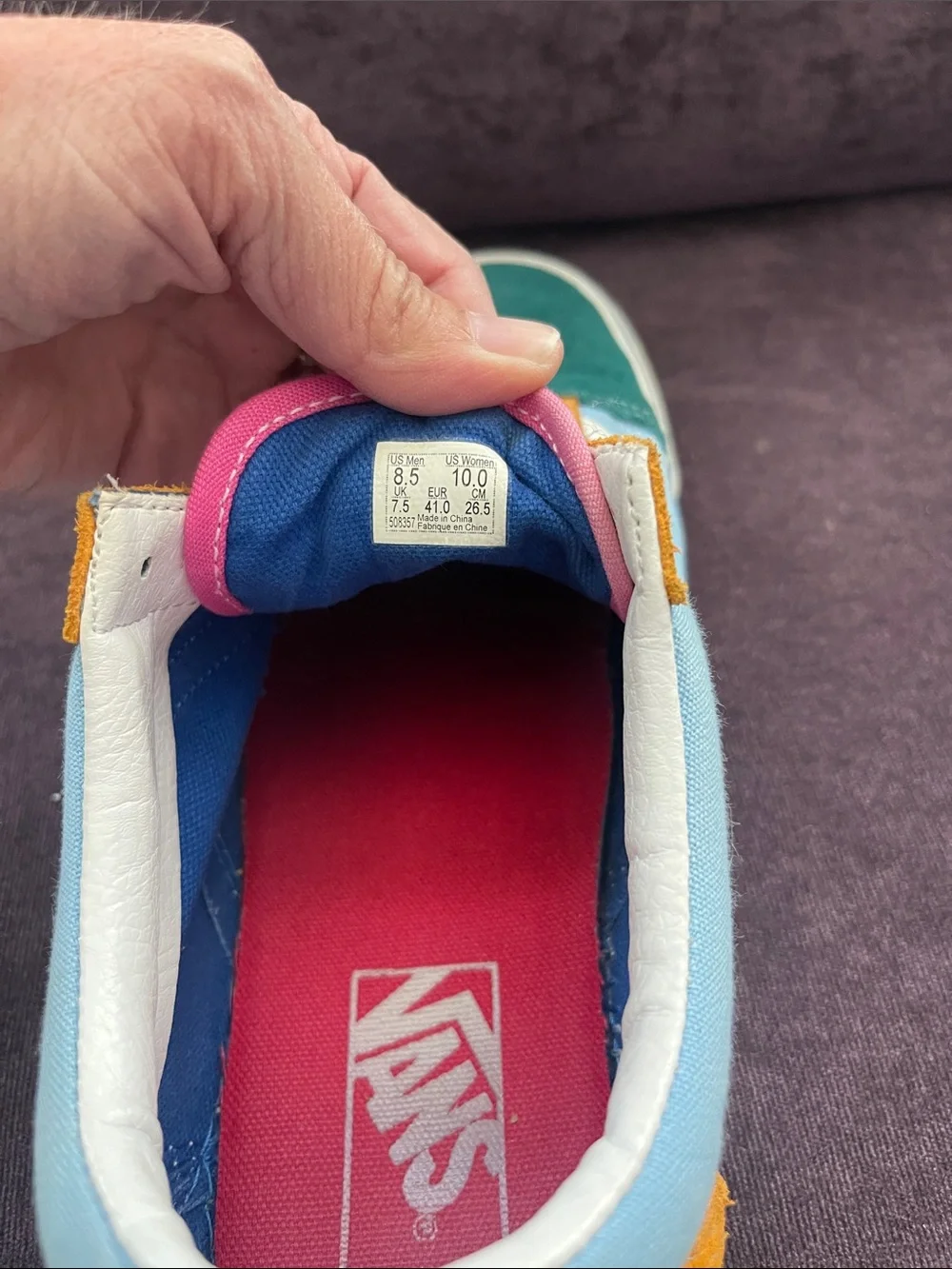 Vans Multicolor Low-Top Sneakers — Teal, Light Blue & Pink